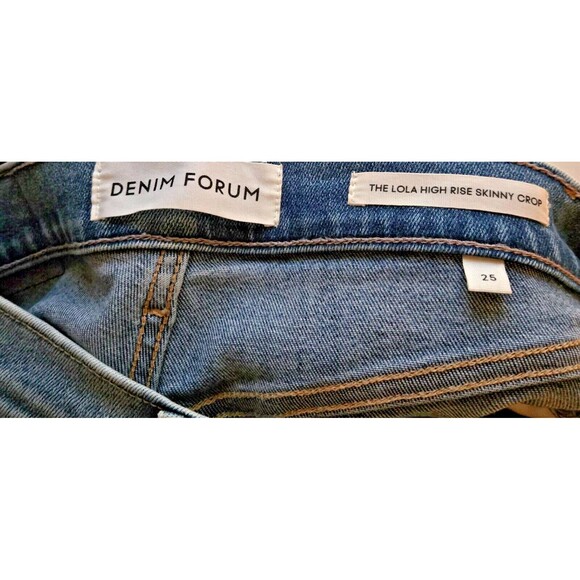 Denim Forum Jeans The Lola High Rise Skinny Crop Size 25 - Picture 6 of 8